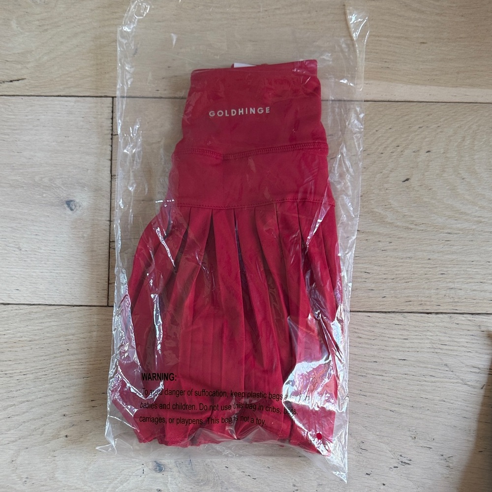 Goldhinge Red Tennis Skirt NWT